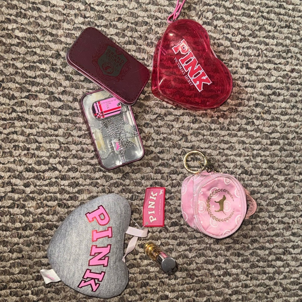 PINK Victoria's Secret Heart-Shaped Accessories Set